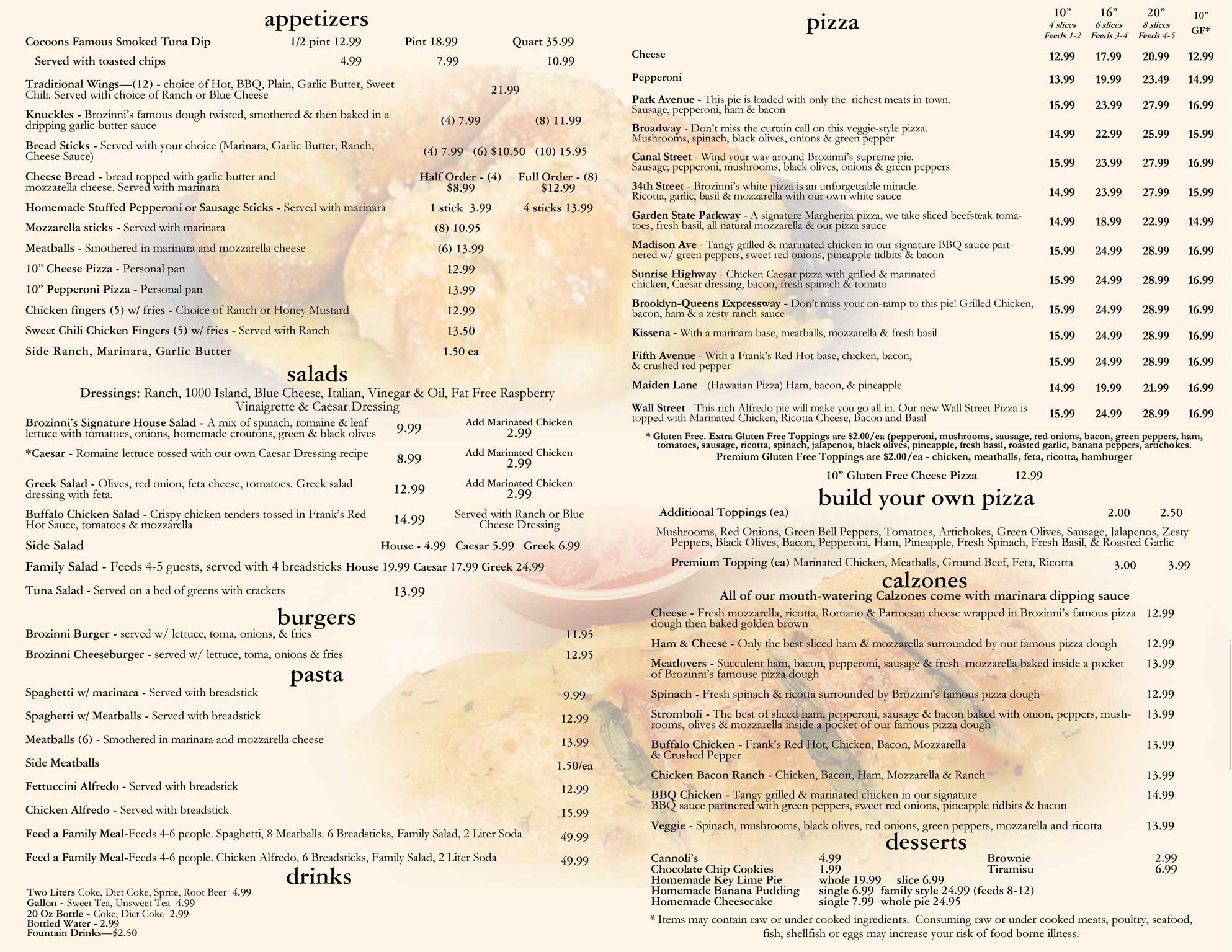 Our menu. You can view our menu in text format on our order online page.